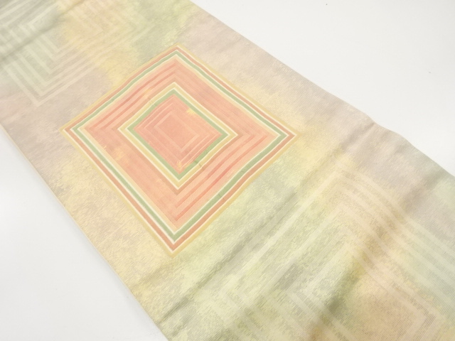 枡模様織り出し名古屋帯